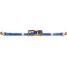 Sangle d'amarrage DIN EN 12195-2 longueur 6 m largeur 50 mm avec rochet + crochets pointu LC U 4000 daN