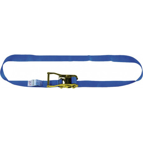 Sangle d'amarrage DIN EN 12195-2 longueur 8 m largeur 50 mm avec rochet LC U 5000 daN