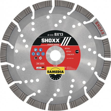 Disque diamanté SHOXX BX13 D. 230&nbsp;mm perçage de 22.23&nbsp;mm soudé au la 