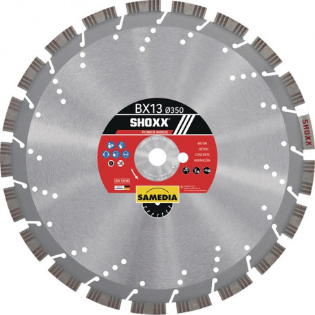 Disque diamanté SHOXX BX13 D. 350&nbsp;mm perçage 25.4/20&nbsp;mm soudé au las 