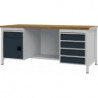 Établi gris anthracite. RAL 7016 l2000xH859xP750&nbsp;mm Hêtre multiplex 40&nbsp;mm 5 tiro 