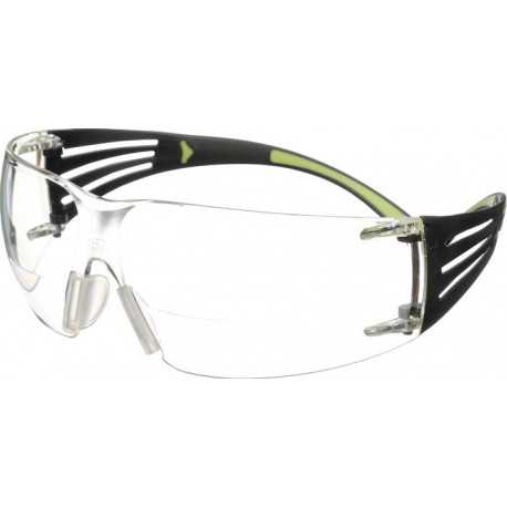 Lunettes de protection Reader SecureFit -SF400 EN 166 branches noires/vertes, verres tr. +2 polycarbonate 3M