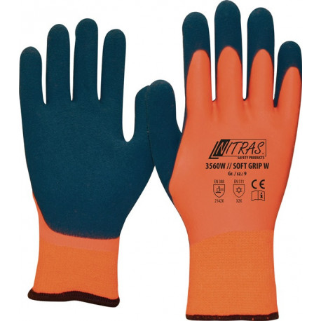 Gant de protection contre le froid SOFT GRIP W taille 8 orange/bleu foncé EN 388.EN 511 PSA II (Par 12)