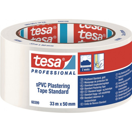 Bande d’enduit en PVC 60399 standard blanche longueur 33&nbsp;m largeur 50&nbsp;mm TESA (Par 6)
