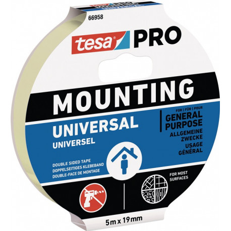 Bande adhésive de montage Mounting PRO Universal 66958 blanche longueur 5&nbsp;m larg (Par 8)