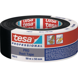 Adhésif toilé Duct Tape PRO 74613 noir longueur 50&nbsp;m largeur 50&nbsp;mm TESA 