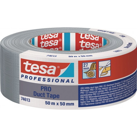 Adhésif toilé Duct Tape PRO 74613 argent mat longueur 50&nbsp;m largeur 50&nbsp;mm TESA 