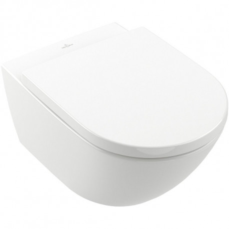 WC suspendu à fond creux V&B SUBWAY 3.0 sans bride avec TwistFlush blanc AntiBac C+