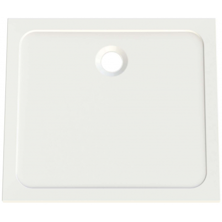 FORMAT DESIGN Mineralguss-Duschwanne weiß. 90x90x3cm