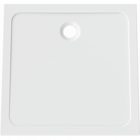 FORMAT DESIGN Mineralguss-Duschwanne weiß. 80x80x3cm. mit Antirutsch