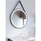 Miroir lumineux AS LED ELEGANZA m bracelet en cuir lisse noir diam. 70 cm