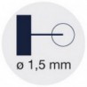 Pied à coulisse avec jauge de profondeur rectangulaire, Plage de mesure : 150 mm, Modèle à vis de blocage, Long. des becs 40 mm