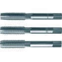 Jeu de tarauds à main, filetage régulier ISO métrique, 3 unités, Filetage : M2,5, Pas 0,45 mm, Long. totale 40 mm, queue Ø 2,8 mm