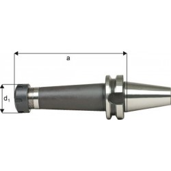 Mandrin à pinces, type ER DIN 2080 avec arrosage central, Capacité de serrage : 3,0-26,0 mm, MAS-BT 50, Pince de serrage ER40, a : 100 mm, d1 : 63 mm