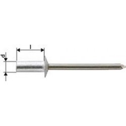 Rivet aveugle CAP alu/acier inoxydable standard tête semi-bombée 4,0x12,5mm (Par 1000)