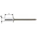 Rivet aveugle CAP alu/acier inoxydable standard tête semi-bombée 4,0x12,5mm (Par 1000)