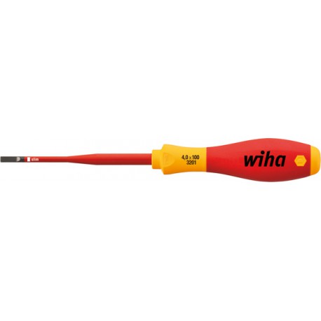 Tournevis plat VDE slimFix, Larg. : de la lame : 5,5 mm, Épais. : de la lame 1,0 mm, Long. de la lame 125 mm, Long. totale : 243 mm, Ø de la lame : 6,8 mm