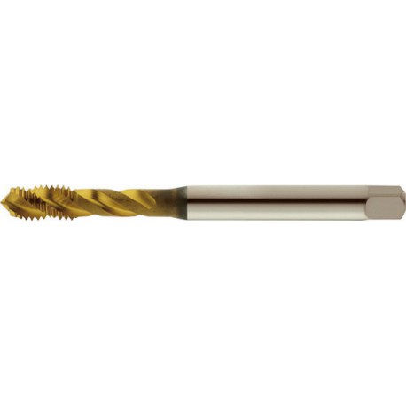 Taraud machine pour trous borgnes, DIN 371, Surface à revêtement TiN, Filetage : M5, Pas 0,8 mm, Long. totale 70 mm, queue Ø 6,0 mm