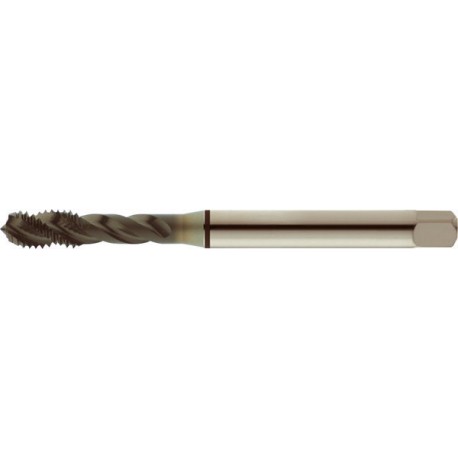 Taraud machine pour trous borgnes, revêtement TiAIN, DIN 371 C, Filetage M2, Pas 0,4 mm, Long. totale : 45 mm, queue Ø 2,8 mm