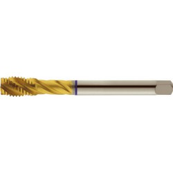 Taraud machine pour trous borgnes, surface à revêtement TiN, DIN 376 C, Filetage M12, Pas 1,75 mm, Long. totale : 110 mm, queue Ø 9,0 mm